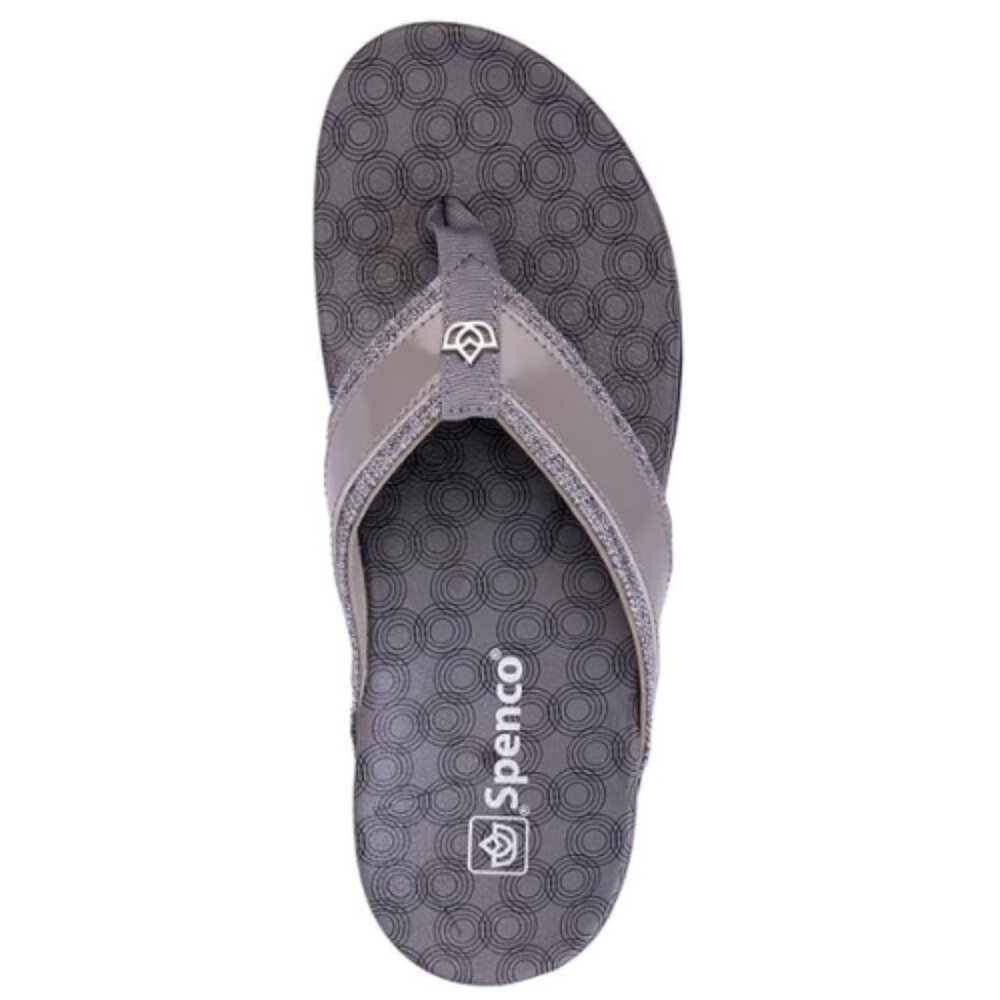 Spenco Orthotic Women's Cabo Flip-Flop Size US 12B Wide, EUR 42.5B, GREY